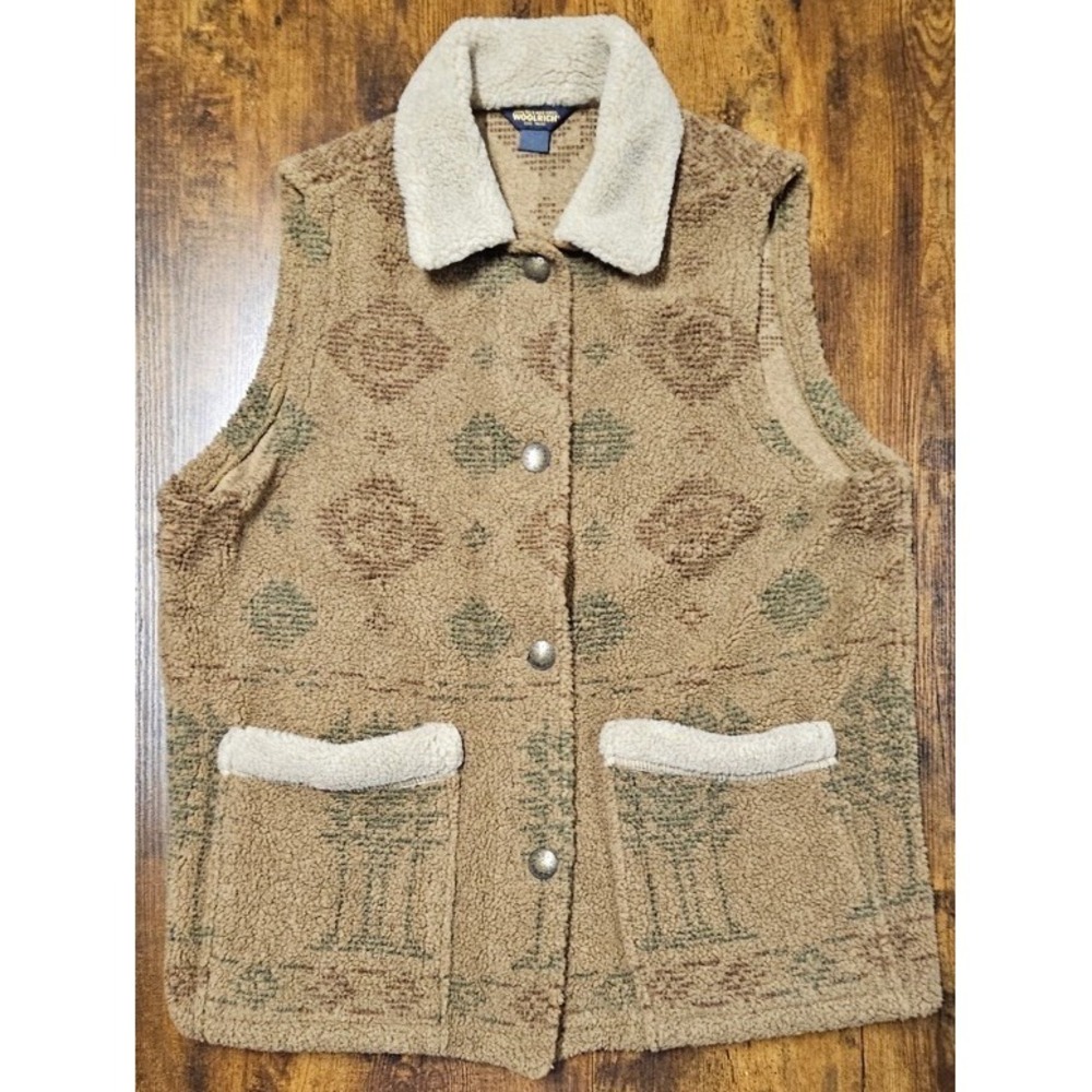 Woolrich Women's Large Brown Vintage Design Button Up‎ Vest